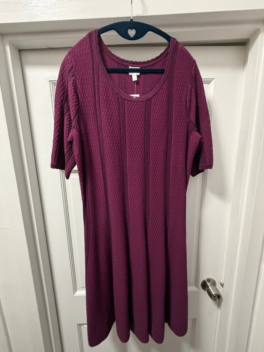 Knit Dress With Scallop Neckline